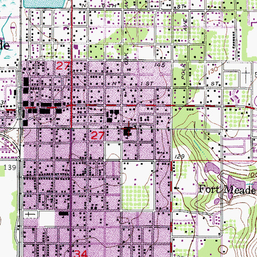 Topographic Map of Lewis Elementary School, FL