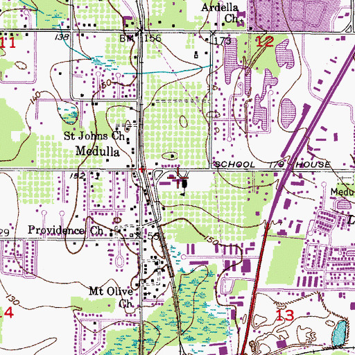 Topographic Map of Medulla Elementary School, FL