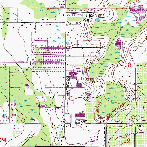 Topographic Map of Lake Gibson High School, FL