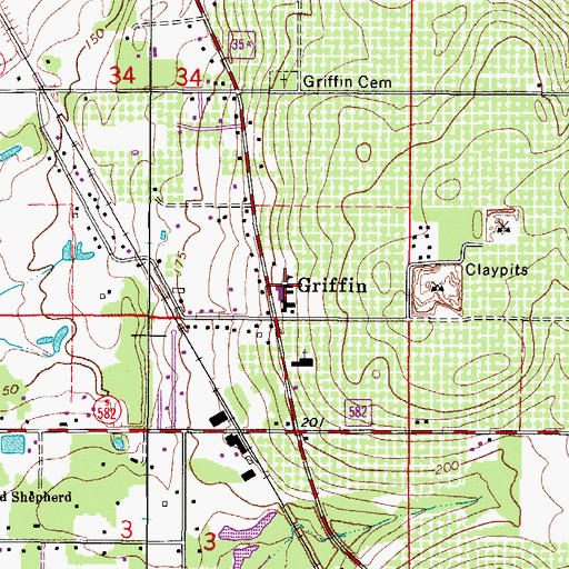 Topographic Map of Griffin Elementary School, FL