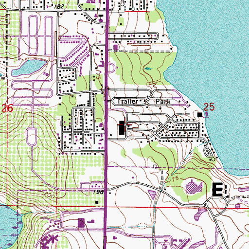 Topographic Map of R Clem Churchwell Elementary School, FL