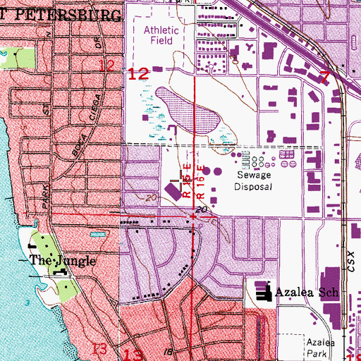 Topographic Map of Azalea Middle School, FL