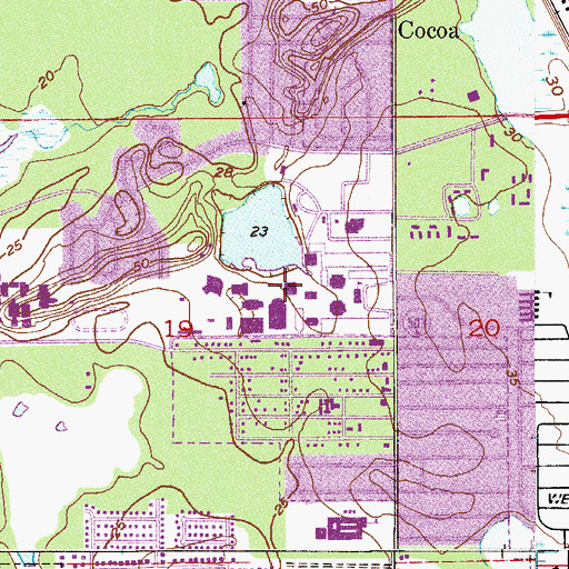 Topographic Map of Brevard Community College - Cocoa Campus, FL