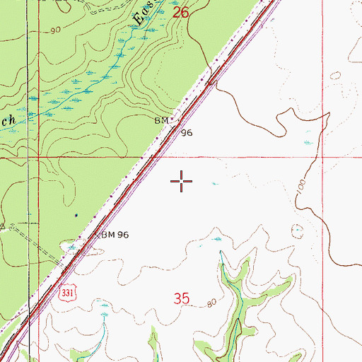 Topographic Map of Freeport High School, FL