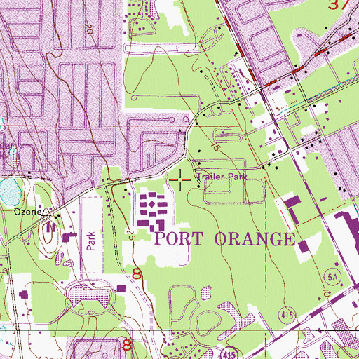 Topographic Map of Siver Sands Junior High School, FL