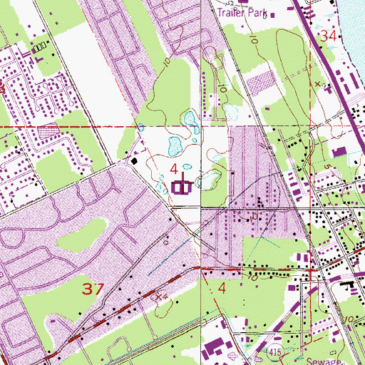 Topographic Map of Sugar Mill Elementary School, FL