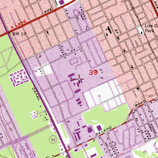 Topographic Map of Campbell Middle School, FL