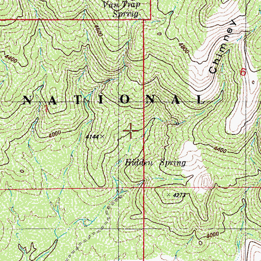 Topographic Map of Hidden Spring, AZ