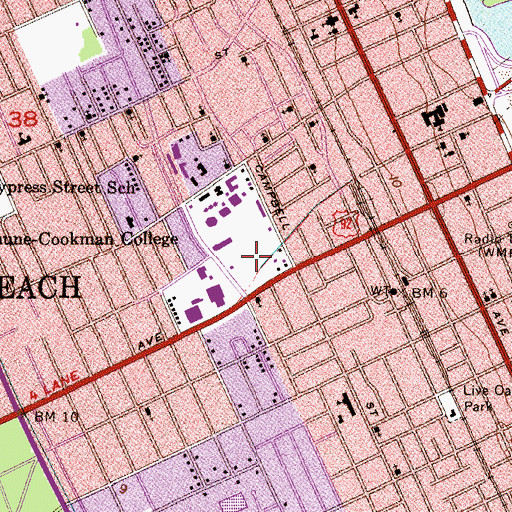 Topographic Map of Volusia Avenue School, FL