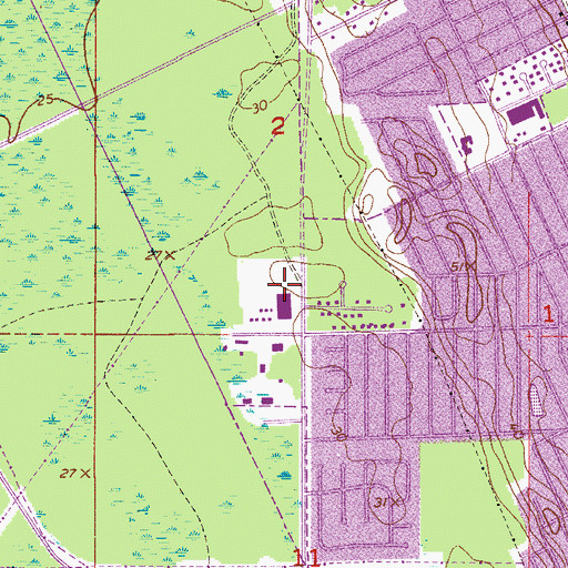 Topographic Map of Westside Elementary School, FL