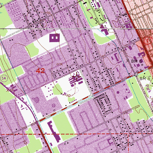 Topographic Map of Holly Hill Middle School, FL