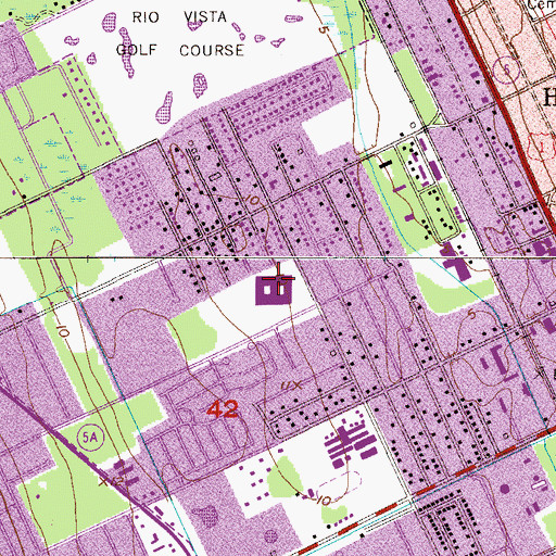 Topographic Map of Holly Hill School, FL