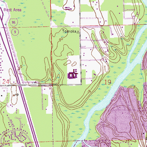 Topographic Map of Pine Trail Elementary School, FL