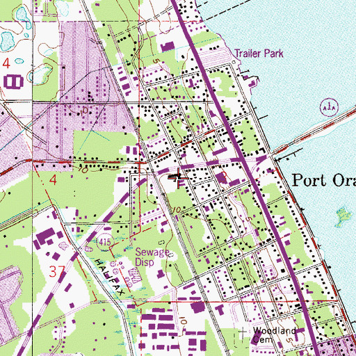 Topographic Map of Port Orange Elementary School, FL