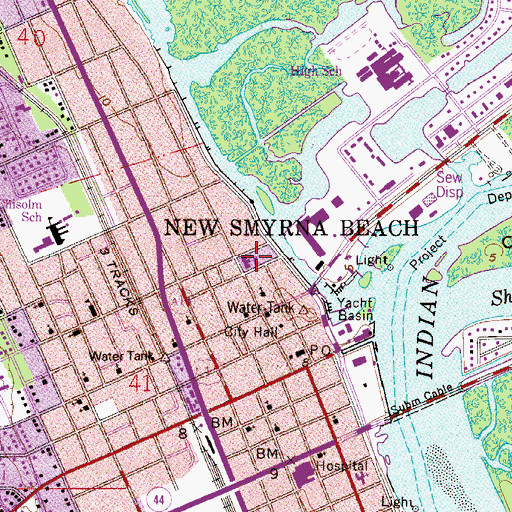 Topographic Map of Faulkner Street Elementary School, FL