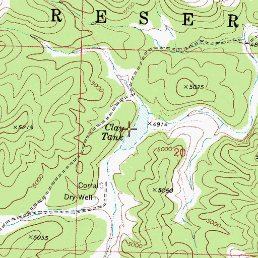 Topographic Map of Clay Tank, AZ