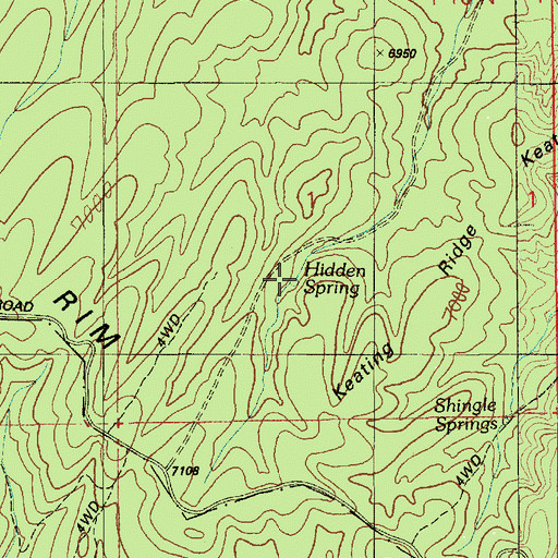 Topographic Map of Hidden Spring, AZ
