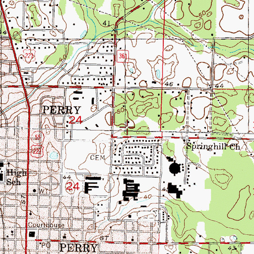 Topographic Map of Taylor County High School, FL