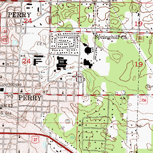 Topographic Map of Taylor County Junior High School, FL