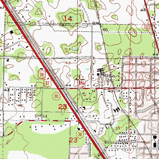 Topographic Map of Gladys Moorse Elementary School, FL