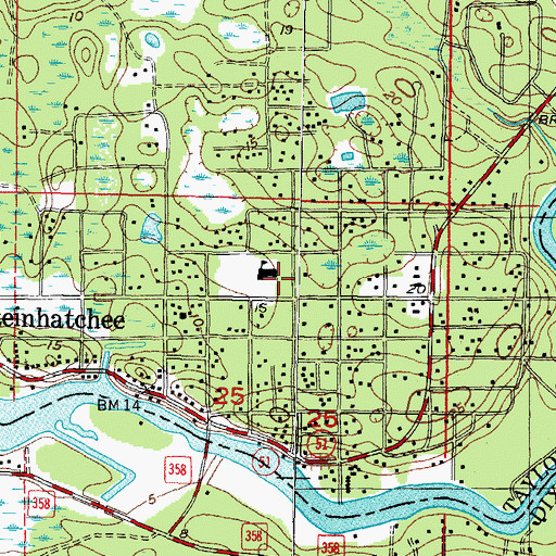 Topographic Map of Steinhatchee School, FL