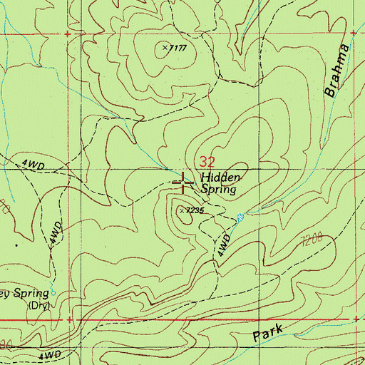 Topographic Map of Hidden Spring, AZ