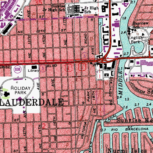 Topographic Map of Jehovah Witness Kingdom Hall, FL