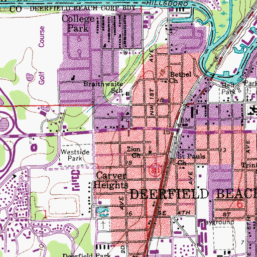 Topographic Map of Crossroads of Life Church, FL