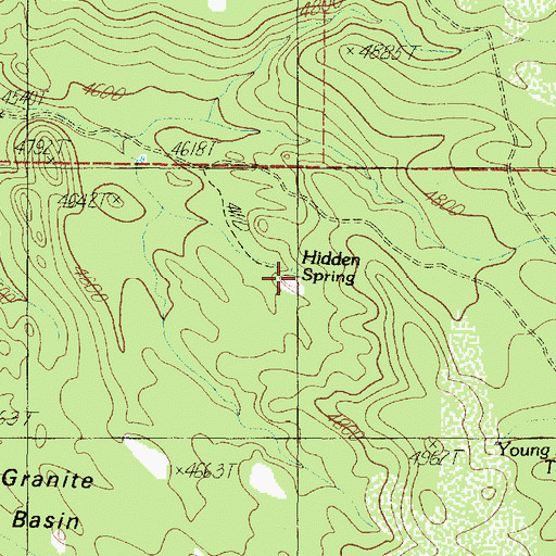 Topographic Map of Hidden Spring, AZ