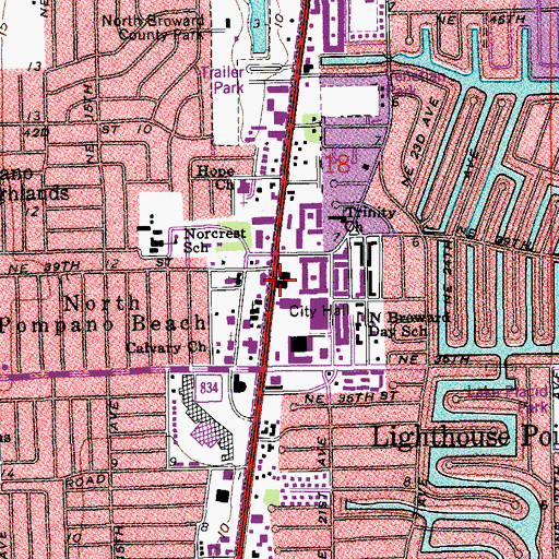Topographic Map of Saint Colemans Catholic Church, FL