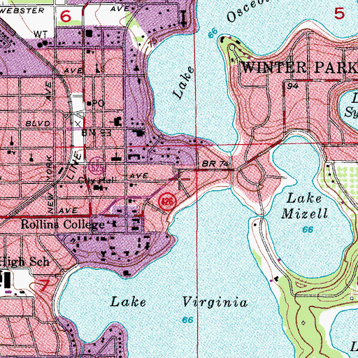 Topographic Map of All Saints Episcopal Church, FL