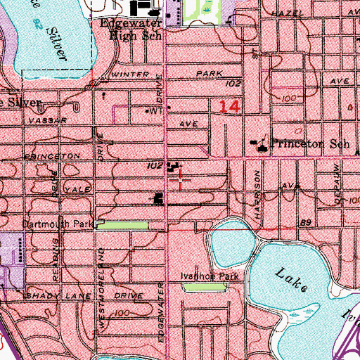 Topographic Map of University United Congregational Church, FL