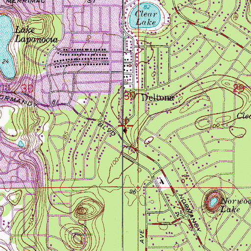 Topographic Map of Deltona Alliance Church, FL
