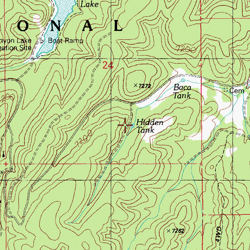 Topographic Map of Hidden Tank, AZ