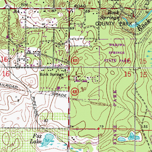 Topographic Map of First Baptist Church of Rock Springs, FL