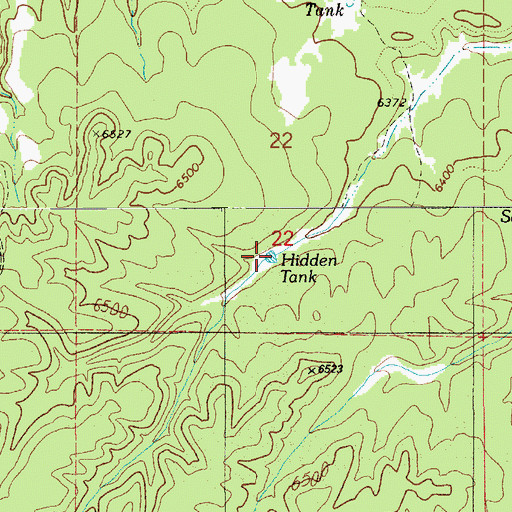 Topographic Map of Hidden Tank, AZ