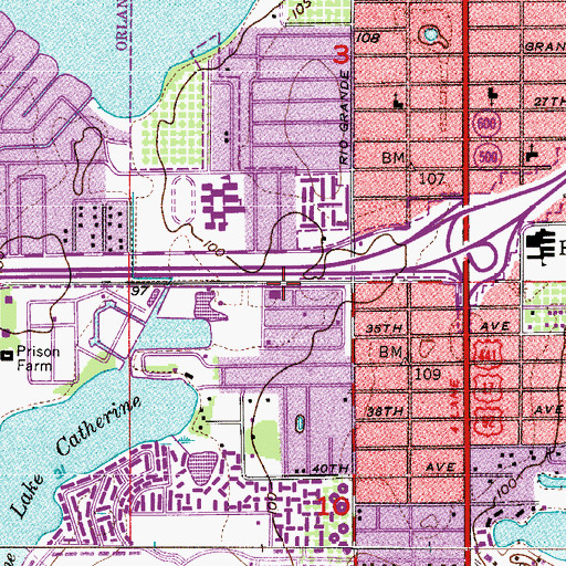 Topographic Map of Temple of Prayer Church, FL