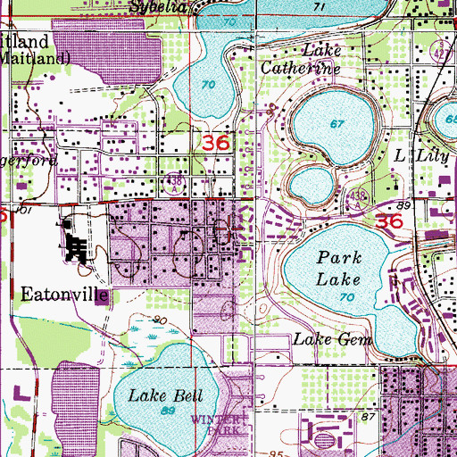 Topographic Map of Church of God in Christ of Eatonville, FL