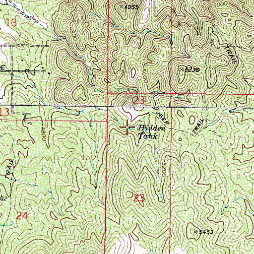 Topographic Map of Hidden Tank, AZ