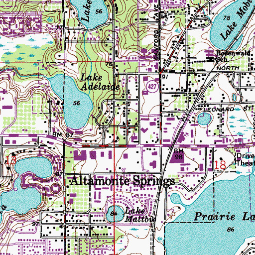 Topographic Map of First Baptist Altamonte, FL