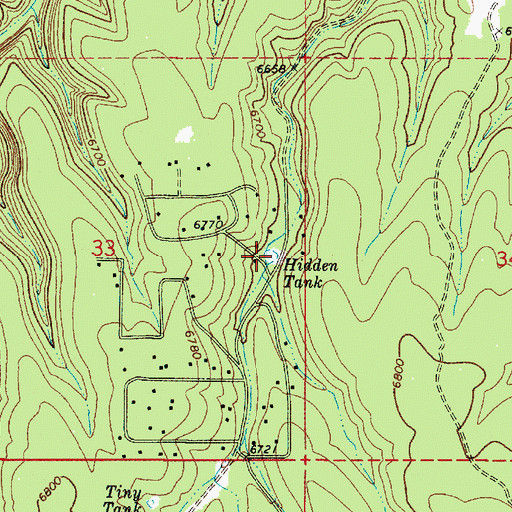 Topographic Map of Hide Tank, AZ