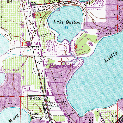 Topographic Map of Delaney Street Baptist Church, FL