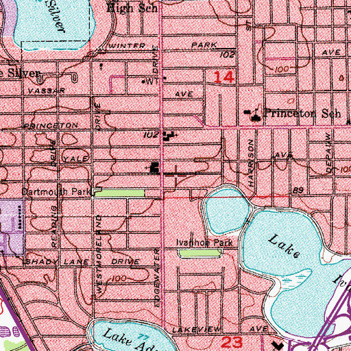 Topographic Map of College Park Baptist Church, FL