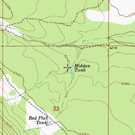 Topographic Map of Hidden Tank, AZ