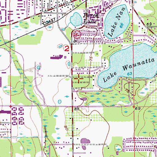 Topographic Map of Brush Arbor Baptist Church, FL