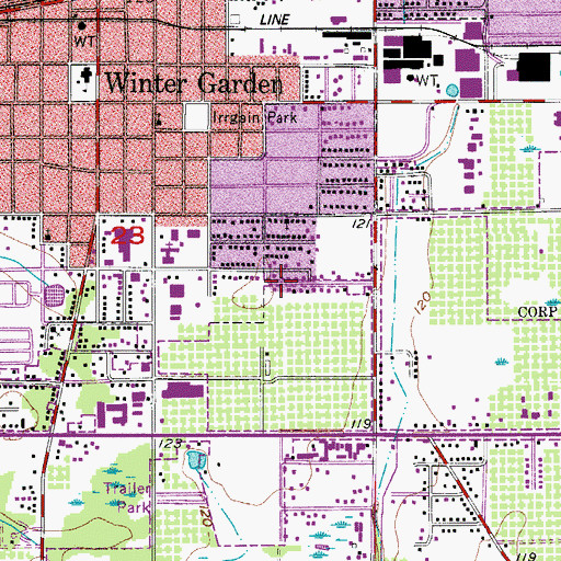 Topographic Map of Tildenville Missionary Baptist Church, FL