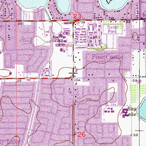 Topographic Map of Sky Lake Baptist Church, FL