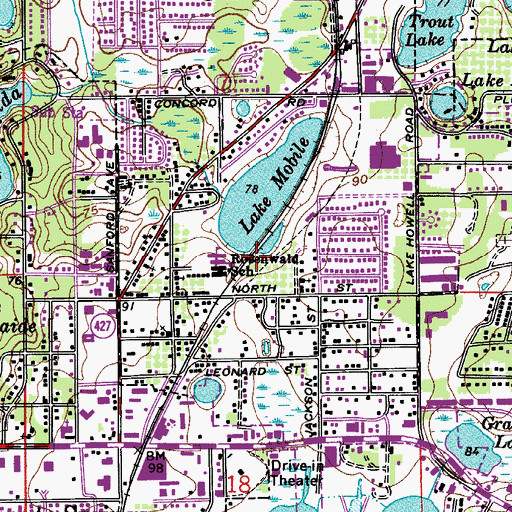 Topographic Map of Saint Peter Free Will Baptist Church, FL