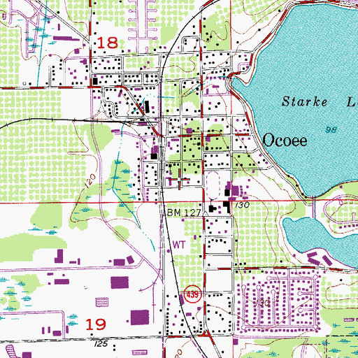 Topographic Map of First Baptist Church of Ocoee, FL
