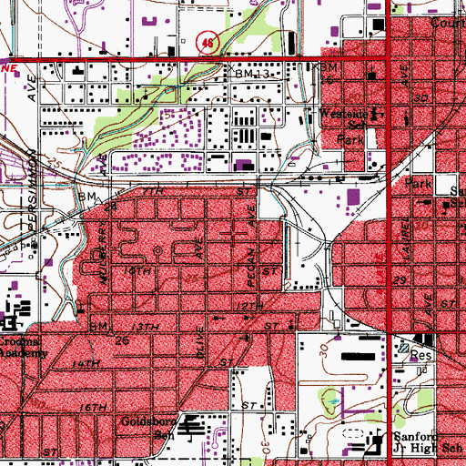 Topographic Map of Central Baptist Church, FL